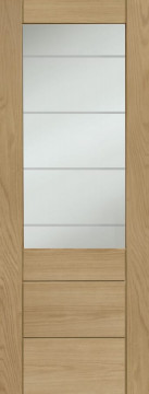 Image of PALERMO ESSENTIAL 2XG with CLEAR ETCHED GLASS OAK PRE-FINISHED .