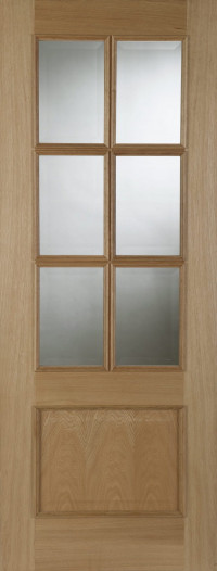 Oak Iris 6 Light Glazed Raised Mouldings FD30 image